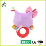 ASTM Handcrafted Nontoxic Baby Plush Rattle With Teether