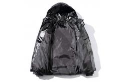 China Metallic Hooded Bubble Jacket Full Zip Down Streetwear Puffer Jacket Anti Shrink supplier