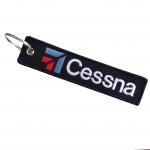 Cessna Letters Fashion Trinket Double Sided Embroidery Metal Keychain Airline gift crew use key chains for sale