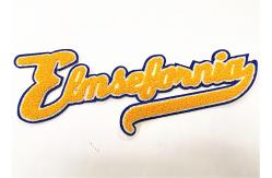 China Yellow Word Iron On Chenille Patches Chenille Back Patch For Sweater supplier