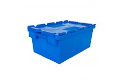 China 600x400x260mm Heavy Plastic Stackable Turnover Crate with Lid Custom Logo Printing supplier