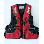 100N Red Water Sport Fishing Life Jacket With Oxford Nylon Adult Rigid Foam for sale