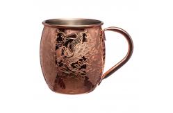 China Large 18oz Moscow Mule Mugs Stainless Steel Copper Wine Cup With Classic Handle supplier