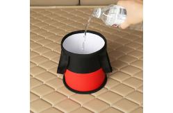 China Lightweight Mini Car Trash Can , Waterproof PU Leather Car Waste Container supplier