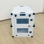 Portable White Aluminum Collapsible Single Dog Crate Box Folding Pet Carrier