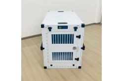China Portable White Aluminum Collapsible Single Dog Crate Box Folding Pet Carrier supplier