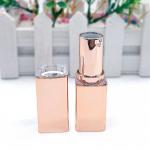 Fashionable Smooth Square Rose Gold Lipstick Tubes 20g for sale