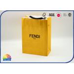 350g Orange Shopping Kraft Paper Gift Bags With Paper Handle Customized Logo for sale