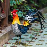 Chicken Solar Garden Ornament Multiple Solar Powered Outdoor Decor Medium for sale