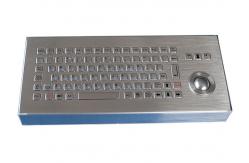 China IP68 86 Keys Desktop Stainless Steel Keyboard Vandal Proof With Trackball / FN Keys supplier