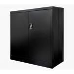 2 Doors Foldable Metal Storage Shelf Cabient With Recessed Handle for sale