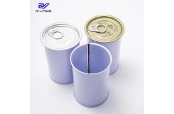 China 200 Gram 300 Gram Tin Box Round Purple 320ml Round Tin Containers supplier