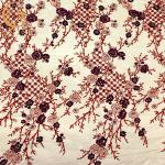 Beaded Handmade 3D Embroidery Lace Fabric 1 Yard Length for sale