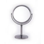 Round Silver Cosmetic Table Top Mirror with Adjustable Design for sale