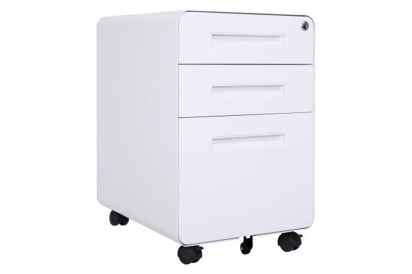 ODM 3 Drawer Nightstands 0.02cbm Metal Mobile Pedestal For Stuff Room