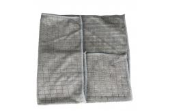 China Grey Weft Big Grid Microfiber Cleaning Cloth 80% Polyester 20% Polyamid supplier