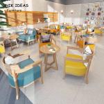 Commercial Cafeteria Restaurant Dining Table And Chairs 4 Piece 120cm for sale