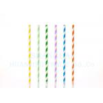 Food Grade Bleached Drinking Paper Straws With Non Toxic Ink 7.75 Inches Long for sale