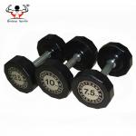 OEM Logo Fixed Rubber Dumbbells 5LB - 100LB Weight For Resistance Training for sale
