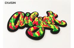 China Custom Iridescent Letter Chenille Iron On Patches For Letterman Jackets supplier