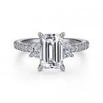 Lab Diamond Wedding Band VVS Clarity HPHT Emerald Cut Lab Grown Diamond Ring for sale