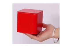 China Mini Square Recycled Metal Tea Container Mooncake Box Empty Cannaburst Tin supplier