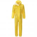 Non Toxic Yellow Disposable Coveralls , Disposable Work Suits Texture Soft for sale