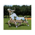 Garden Decoration Polished Stainless Steel Bull Sculpture With Size 180cm Length for sale