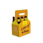 Corrugated Paper Food Storage Cardboard Boxes Custom Logo Beer Wine Box Portable Handle for sale