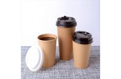 China Kraft PE Coating Disposable Bio-Degradable Paper Coffee Cups For Hot Drinking supplier
