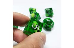 China Green Crystal Skull Resin Boarding Dice Set Dragon and Dungeon supplier
