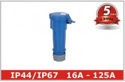 China Blue IP44 Industrial Power Socket Pin And Sleeve Electrical Connectors supplier