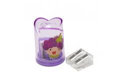 China Flower Transparent Hand Pencil Sharpener Silk Printing Logo supplier