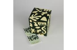 China Custom Black Pattern Printing Gold Foil Words Box Soy Candle Paper Box supplier