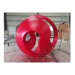 2M Red Painted Ball Stainless Steel Sculpture Garden Decoration for sale