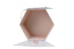 China Creative Hexagonal Cardboard Gift Boxes With Ribbon Closure Marble Surface supplier