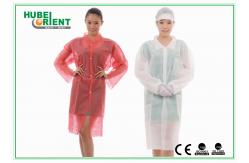 China Nonwoven PP MP TVK Lab Coats Disposable With Shirt Collar supplier