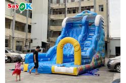 China 9x4.5x6mH Blue Ocean Theme Inflatable Wave Water Slide With Octopus Arch supplier