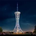 Tubular Q235 Steel 15m Galvanized Radio And Television Tower for sale