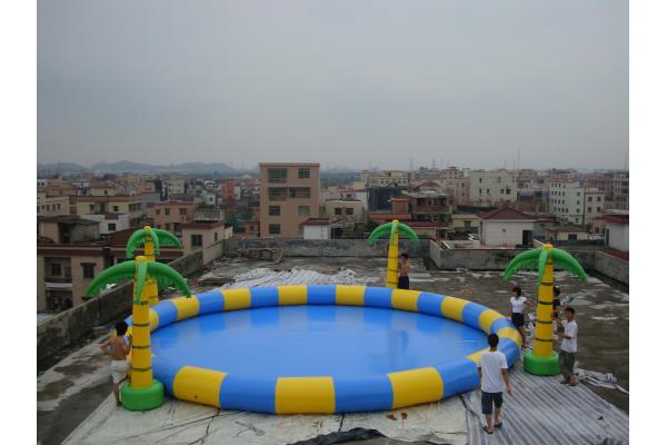 10m Diamter Round Inflatable Kids Pool with Palm Trees
