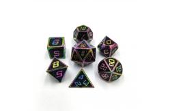 China Flash Powder Metal Multi Face Role Playing Dice Set Blue Character supplier
