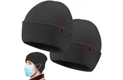 China Custom Button 58cm Knit Beanie Hats Easy To Wear Masks supplier