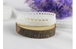 China Delicate Milk Silk Water Soluble Lace Trim / Scalloped Lace Ribbon Eco Friendly supplier