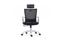China Modern Middle Back Mesh Back Fabric Seat Swivel Office Chair With Headrest supplier