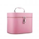 Large Zipper Leather Cosmetic Mirror PU Makeup Bag for sale