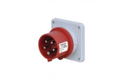 China 4 Pole 32 Amp 380V IP44 Industrial Panel Mounted Plug Dustproof supplier