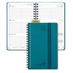 Wirebound Mini Weekly Planner Customized Pacific Blue Soft Cover for sale