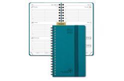 China Wirebound Mini Weekly Planner Customized Pacific Blue Soft Cover supplier