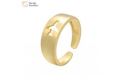 China 14k Plated Gold Couple Rings Butterfly Lightning Plane Adjustable Opening Rings supplier