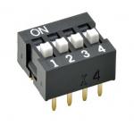 A6E-4104-N SMD DIP Switch DIP OFF ON SPST 4 Raised Slide 0.025A 24VDC for sale